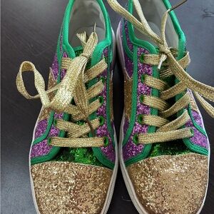 THE STAR OF MARDI GRAS GLITTER SNEAKERS size 6.5